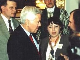 Interpreting for Senator Richard Lugar during his meeting with Russian business leaders